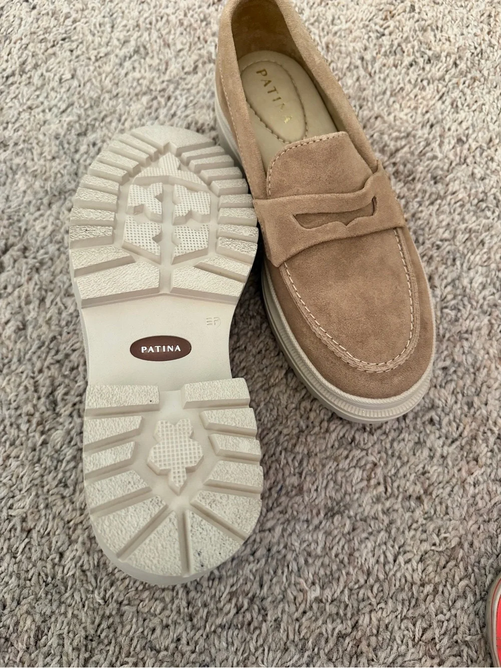 Patina Women's Suede Loafers in Tan - Picture 3 of 3